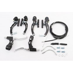 Гальмо V-brake 115мм (2 колеса) з ручками, тросами, чорне AL/ST Китай