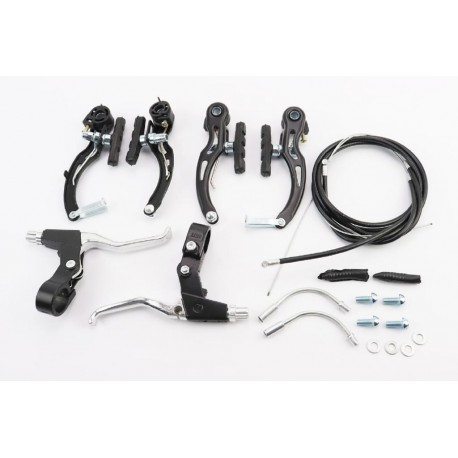 Гальмо V-brake 115мм (2 колеса) з ручками, тросами, чорне AL/ST Китай