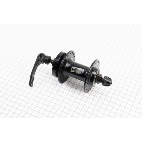 Втулка передняя MTB алюминиевая 14Gx36H, Disk-brake, 2 пром-подшипники 6200 2RS, крепл. эксцентрик, чёрная FB-A208FBQ FB ONE