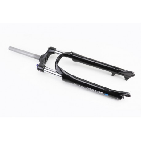 Вилка 27,5" амортизаційна, без різьби 1-1/8" (28,6мм), шток 255мм, з ходом 100мм, Disk-brake, пружинно-оливна, Lockout, алюмініє