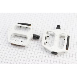 УЦІНКА вело Педалі MTB широкі 9/16" (107x100x25мм) алюмінієві, білі 808 (тріщина див. фото) Китай