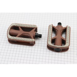 Педали CITY 9/16" (105.5x74x26mm) пластиковые, коричнево-серые NW-88 FPD