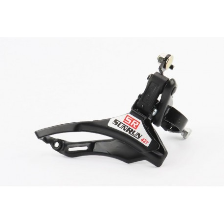 Перемикач ланцюга передній з нижньою тягою, кріпл. 28,6 мм, під зірку 42Т, чорний FD-QD-35 SUNRUN