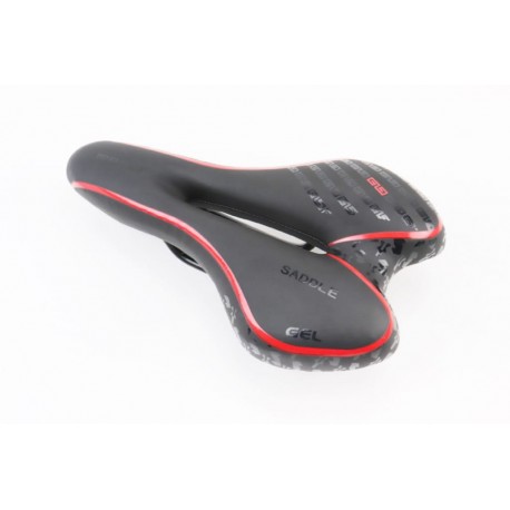 Сиденье MTB 270x160мм, чёрно-красное "GEL" Китай