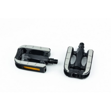 Педали CITY 9/16" (108x75x24mm) пластиковые, чёрно-серые NW-496F FPD