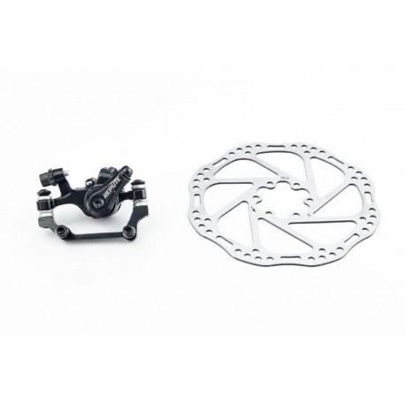 Гальмо Disk-brake заднє (F180/R160мм)+диск 160мм, кріпл. 6 болтів, чорне DSC-310/RPT005 Repute