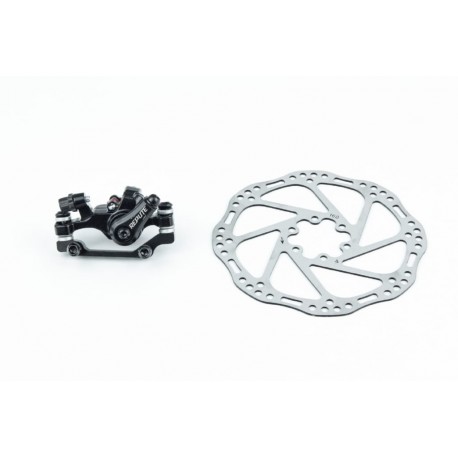 Гальмо Disk-brake переднє (F160/R140мм)+диск 160мм, кріпл. 6 болтів, чорне DSC-310/RPT005 Repute