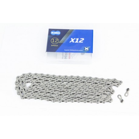 Ланцюг приводний 1/2х11/128"х126L 12 швидкостей, сріблястий X12 KMC