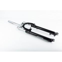 Вилка 28" амортизаційна, з різьбою 1" (25,4мм), шток 190мм, з ходом 60мм, V/Disk-brake, чорна Китай