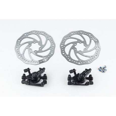 Тормоз Disk-brake передний (F160/R140мм)+задний (F180/R160мм), диски 160мм, крепл. 6 болтов, чёрный DX-2019/2 LOGAN