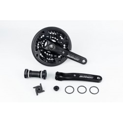 Шатуны "Hollowtech II" 170мм, 44.32.22T MTB+каретка PW-BB73, интегрированная ось 24мм, алюминиевые, чёрные Burner 401-TT-N PROWH