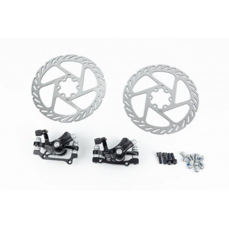 Тормоз Disk-brake передний (F160/R140мм)+задний (F180/R160мм), диски 160мм, крепл. 6 болтов, чёрный DX-2007 LOGAN