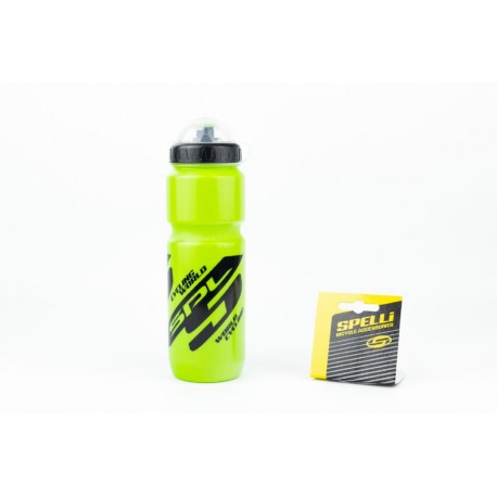 Фляга пластиковая 800мл, с защитной крышкой, салатово-чёрная SWB-528-L SPELLI