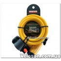 Замок BRAVVOS LOC-065-110 на ключі зі сталевим тросом 12mmX1500mm помаранчевий