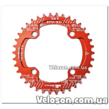 Звезда-неспадайка к шатуну NW AL 34T круг BCD 104 красный SNAIL