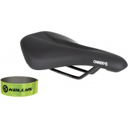 Седло ONRIDE Spot, рамки сталь, черное, 265 х 160 мм + светоотражающая полоска KLS 3M 40 см