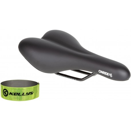 Сідло ONRIDE Nap, рамки cталь, чорне, 272 х 155 мм + світловідбиваюча смужка KLS 3M 30 см