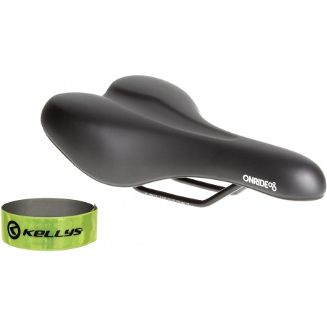 Сідло ONRIDE Siesta, рамки cталь, чорне, 273 х 153 мм + світловідбиваюча смужка KLS 3M 30 см