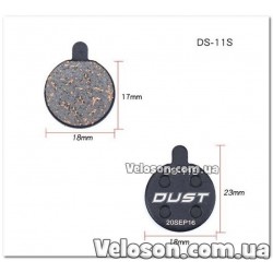 Колодки тормозные полуметалл disc DUST DS-11S Alhonga, ZOOM DB250/350/450/550