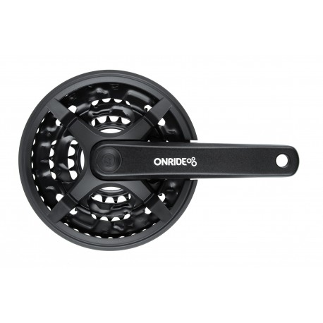 Комплект шатунов ONRIDE Trio 830P, под квадрат, 175 мм, 22-32-42Т, на 8/7/6 шв., черный