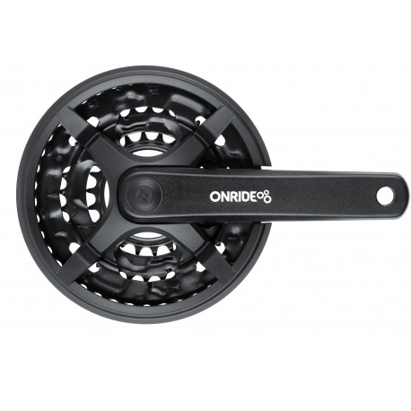 Комплект шатунов ONRIDE Trio 830P, под квадрат, 170 мм, 22-32-42Т, на 8/7/6 шв., черный