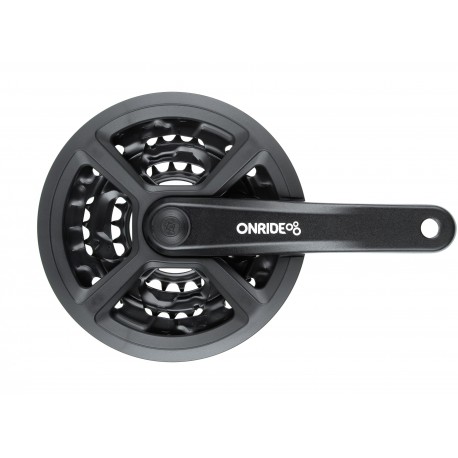 Комплект шатунов ONRIDE Trio 810P, под квадрат, 175 мм, 22-32-42Т, на 8/7/6 шв., черный