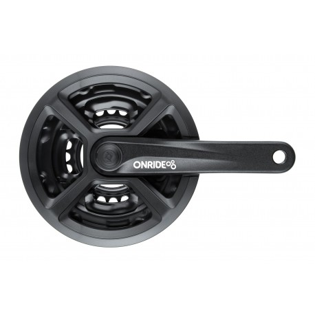 Комплект шатунов ONRIDE Trio 820P, под квадрат, 170 мм, 24-34-42Т, на 8/7/6 шв., черный