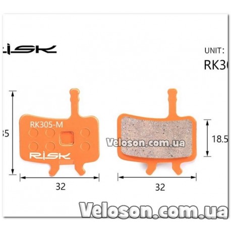 Колодки тормозные полуметалл disc RISK RK305-S AVID BB7?Juicy3/5/7