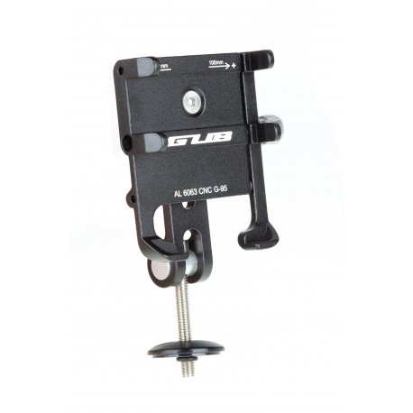 Держатель гаджета GUB G-95 алюминиевый в крышку рулевой, с поворотным механизмом, черный