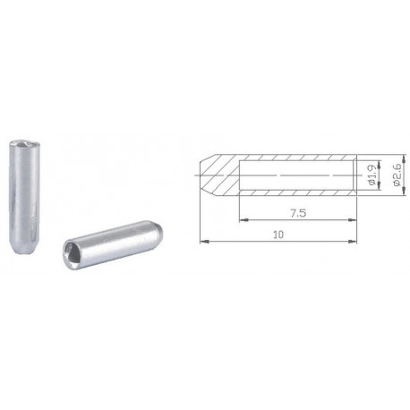 Кінцевик Alligator для троса перемикання 1.6 мм сріблястий, уп. 500 шт