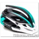 Шлем велосипедный с бел. козырьком СIGNA WT-016 черно-бело-бирюзовый L (58-61см)