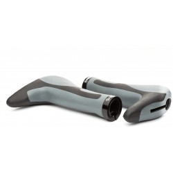 Ручки руля ONRIDE HornGrip50, эргономичные, с рожками, с замками, черные/серые