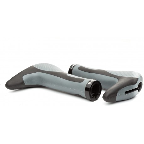 Ручки руля ONRIDE HornGrip50, эргономичные, с рожками, с замками, черные/серые