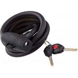 Замок тросиковый под ключ KLS Recoil 12х1800мм с креплением черный