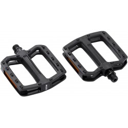 Педали платформенные пластиковые KLS Flat 20 подшипник полимерный / стальная ось, черные