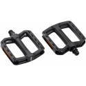 Педалі платформенні пластикові KLS Flat 20 полімерний підшипник / стальна вісь, чорні