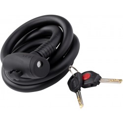 Замок тросиковый под ключ KLS Hardcoil 15х1500мм черный