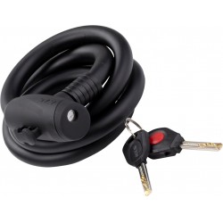 Замок тросиковый под ключ KLS Hardcoil 15х1200мм черный