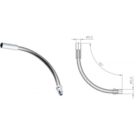 Спрямовуюча трубка Alligator гальмівного тросика на V-br, кут 90º , комплект 10 шт.