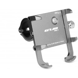 Держатель гаджета GUB PRO-3 на алюминиевый руль для PowerBank/телефонов в чехлах, титан