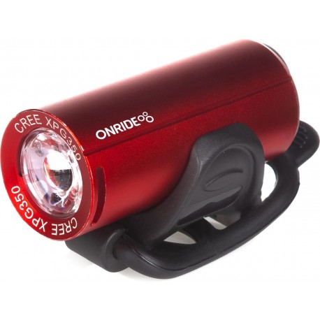 Велосипедна фара ONRIDE Cub червоний (200 lm, 700 mAh, Type-C), алюмінієва