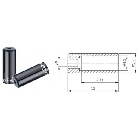 Кінцевик рубашки Alligator 4.3*5.7*14.5 мм  уп. 25