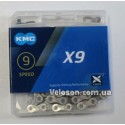 Ланцюг KMC X9 silver/gray (з замком) 9 швидкостей 116 ланок