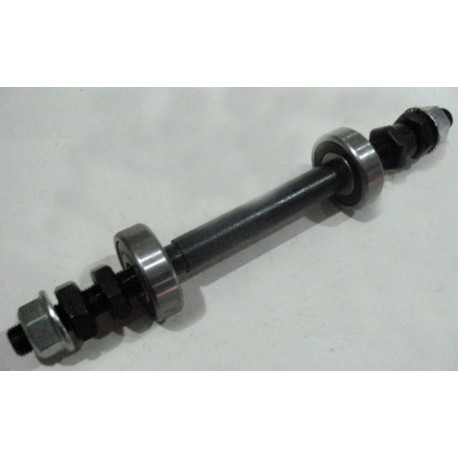 Ось задняя на MTB М10х180мм в сборе, пром-подшипники 6200 2RS, под гайку, черная