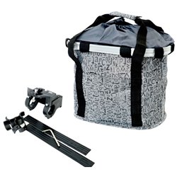 Велосумка корзина 30x25x25cmсм сірий з буквами BRAVVOS .