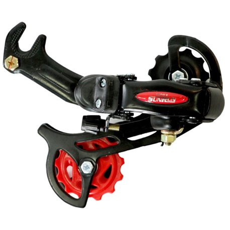 Перемикач задн. 7 швидк. под крюк чорний з червоним SUNRUN RD-HG-40