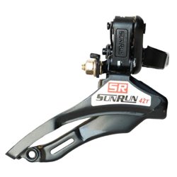 Перемикач перед. нижній хомут в/тяга  max-42T под трубу 31,8мм срiблястий SUNRUN FD-QD-35A