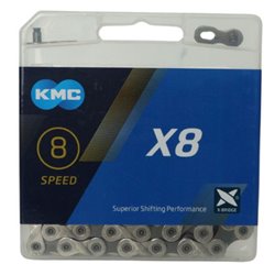 Ланцюг 8 116 лан. замок КМС X8 срiблястий BOX