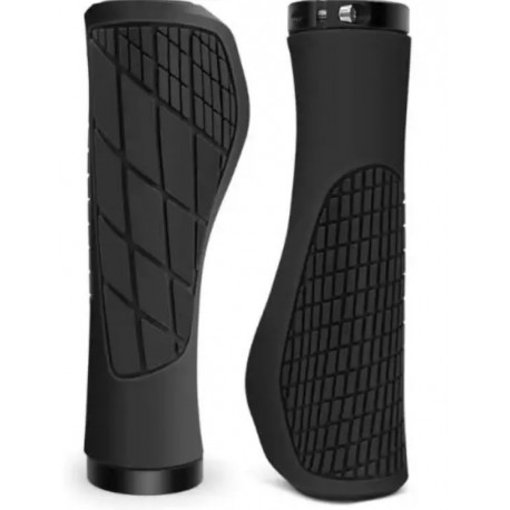 Грипсы ручки с синимиLock замками анатомические 130 мм с заглушками в руль