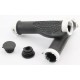 Ручки руля 130 мм с зажимом Lock-On чёрно-белые